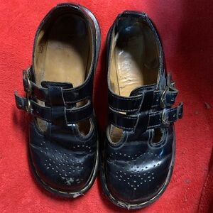 Well Loved Dr Martens Kids Black Leather Mary Janes Sz US 3